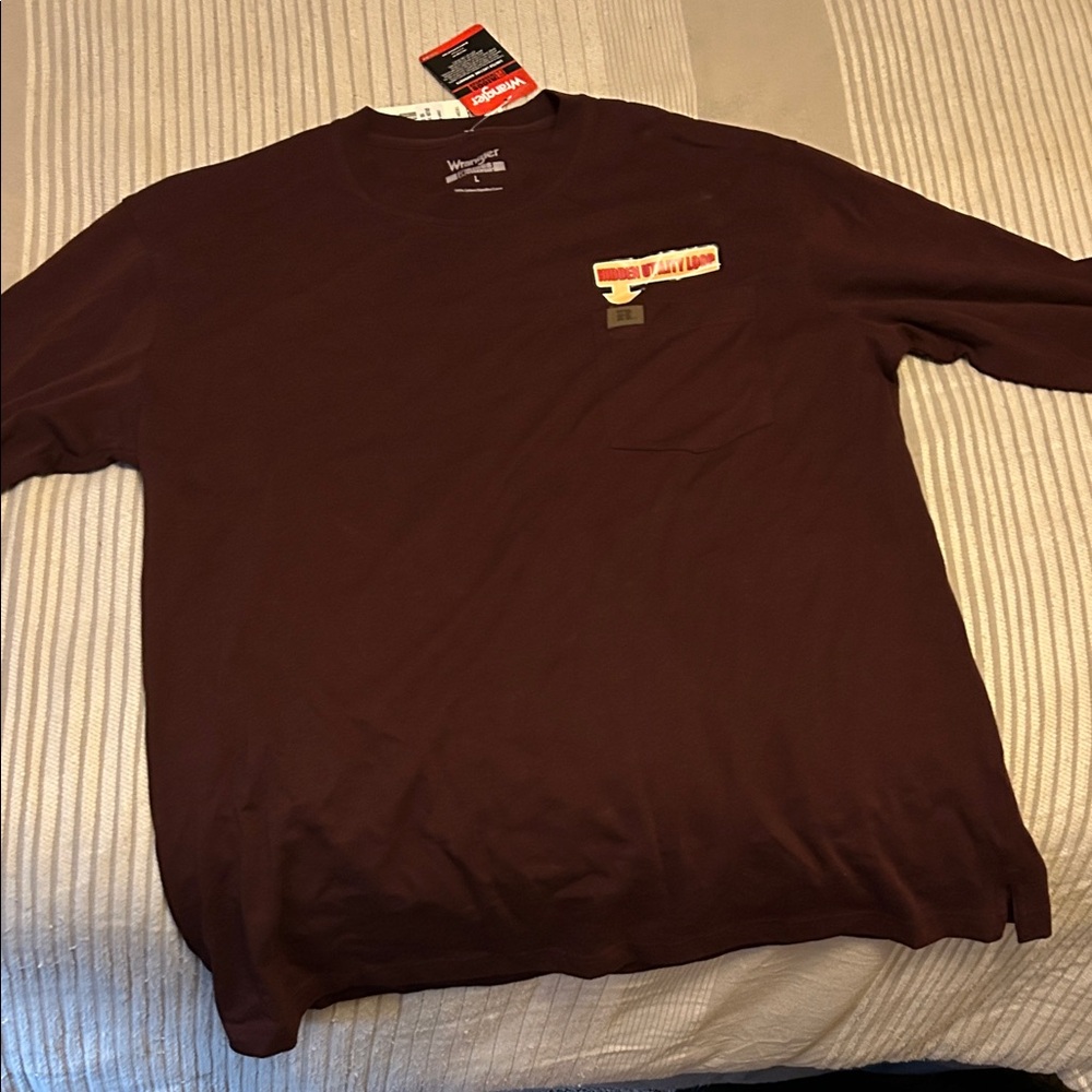 Wrangler Men's Maroon Long Sleeve Shirt